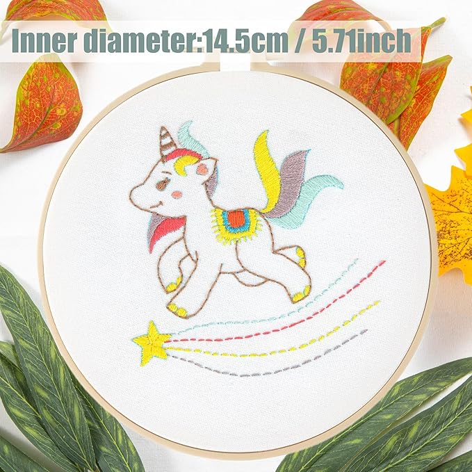 embroidery kit for beginners adults, adult starter cross stitch kit needlepoint complete diy kit with unique patterns, hoop, colorful threads, tools, step by step instructions & video tutorial