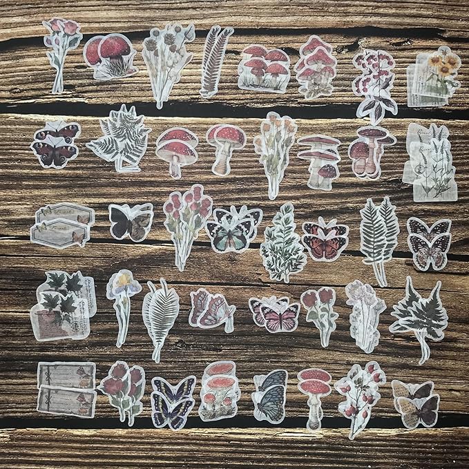 Esweny 200PCS Vintage Scrapbooking Supplies Kit for Journaling, Scrapbook Sticker Paper Pack for Junk Journal Planners Aesthetic Cottagecore Room Decor Wall Art Collage Album (Nature)