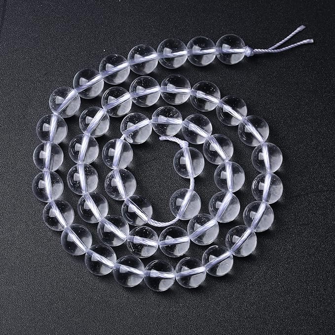 90pcs 4mm AAAAA Natural Clear White Crystal Quartz Beads Round Loose Spacer Beads for Jewelry Making DIY Bracelets Crystal Energy Healing Power Stone 15 Inch(Clear White Crystal Quartz, 4mm)