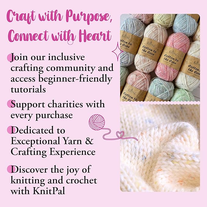 Cotton to The Core Cotton Yarn for Crocheting, 6-Pack (852 Yds / 300G), Free Patterns, Beginners Friendly - Soft Baby Yarn for Knitting - 3 DK Light Worsted Weight - Sky Blue