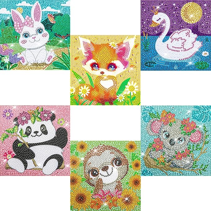 Labeol Diamond Art Kits for Kids Crafts for Girls Ages 6-8-10-12 Easy to DIY Creative Diamond Art Sticker Craft by Numbers Kits for Kids and Adult Beginners (Classic)