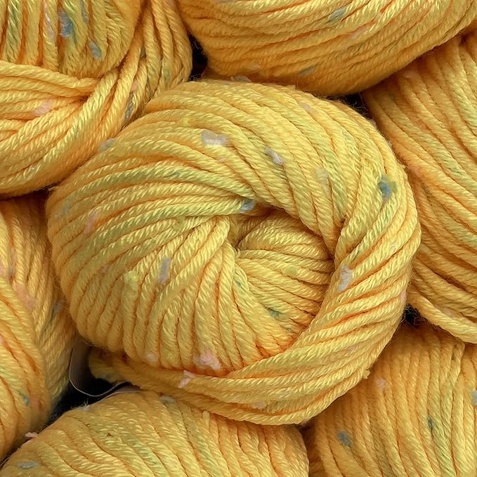 Tweed Twinkles Soft Baby Yarn for Crocheting, 8-Pack (696Yds / 400G), Free Patterns - Acrylic Baby Blanket Knitting Yarn with Flecks - Size 3 DK Light Worsted Weight - Daffodil Yellow