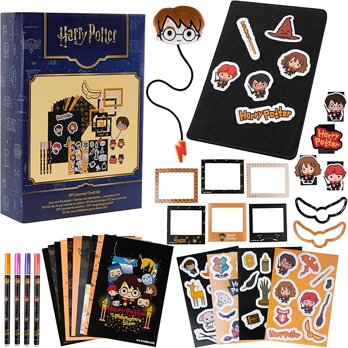 Get Trend Harry Potter Gifts Scrapbook Kit for Girls Boys with Notebook, Stickers, Pens, Bookmarks, Frames, Patches, Art Supplies, Gifts for Kids (Multi Harry Potter)