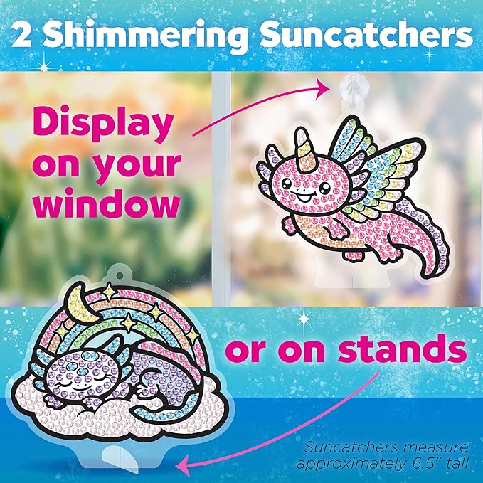 Creativity for Kids Big Gem Diamond Painting Axolotl: Girl Toys and Crafts for Ages 6-8+