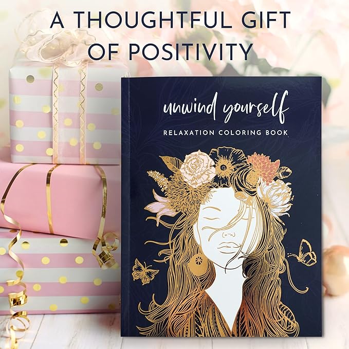 Adult Coloring Book for Women – Relaxation Coloring Book with Self Care Prompts – Coloring Books for Adults Relaxation, Stress Relief Gifts for Women, Anxiety Relief, 8.5x11, Perforated, 29 Designs