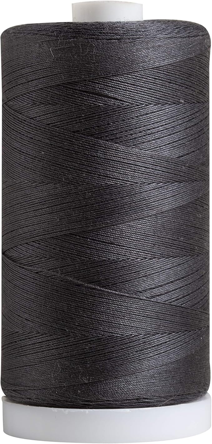 Connecting Threads Grey 100% Cotton Thread for Sewing, Quilting, and Crafting - 50-Weight - 1200 Yard Large Spool (Charcoal)