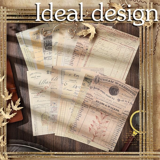 Zonon 114 Pieces 2 Sets Junk Journal Pages Vintage Pack Craft Paper Junk Journal Vintage Paper for Albums Planner Decorative Crafts Embellishment Supplies(Daily List)