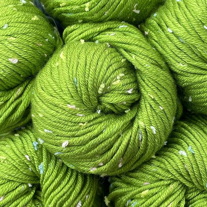 Tweed Twinkles Soft Baby Yarn for Crocheting, 8-Pack (696Yds / 400G), Free Patterns - Acrylic Baby Blanket Knitting Yarn with Flecks - Size 3 DK Light Worsted Weight - Kiwi Green