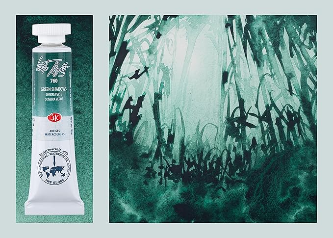 WHITE NIGHTS Extra Fine Artists Grade Watercolors Forest Set 3 * 10ml Tubes Granulating Colors by Nevskaya Palitra