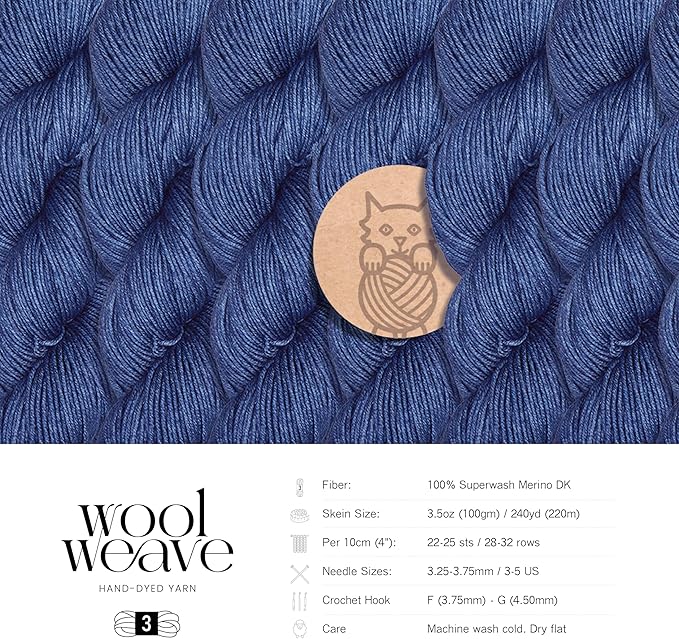 Superwash Merino Wool Yarn for Knitting & Crocheting - Premium Hand Dyed Yarn, 100gr, 240 Yards Dk Weight Yarns - Luxurious, Soft & Durable