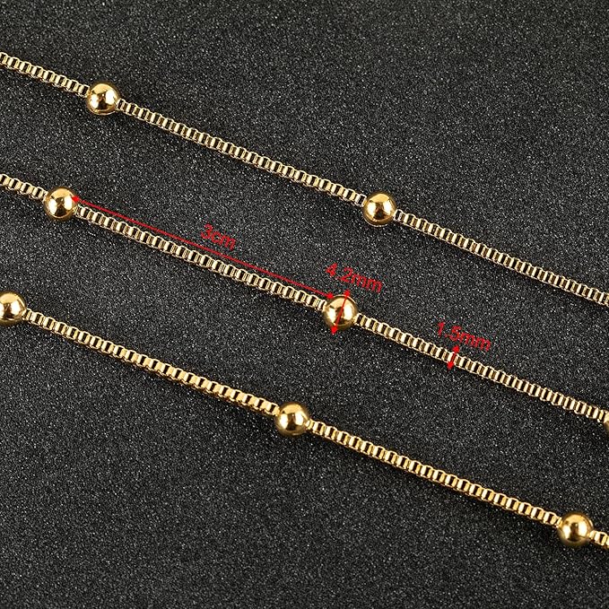 UMAOKANG 16.4 Feet Stainless Steel Chains for Jewelry Making Gold Plated Jewelry Chain Roll Bead Box Link Chain DIY Jewelry Making Chains Bulk