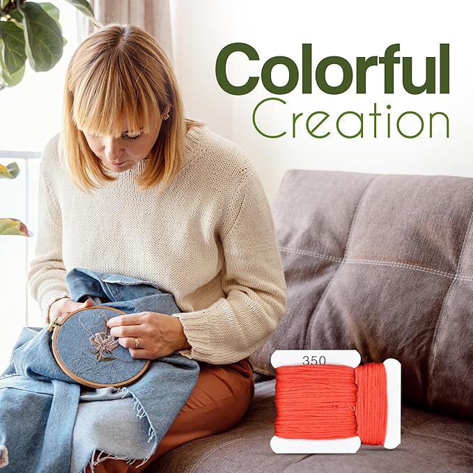 Embroidery Floss Kit and Refills - Cotton Threads - DMC Color Coding for Cross Stitch, String Crafts, Friendship Bracelets