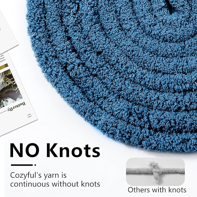 Chunky Yarn for Hand Knitting - #10 Chunky Chenille Yarn, Jumbo Big Thick Chunky Yarns for Crocheting, Super Bulky Chunky Knit Blanket Yarns, 8 Skein (25 yds 8 oz Each Skein), Indigo