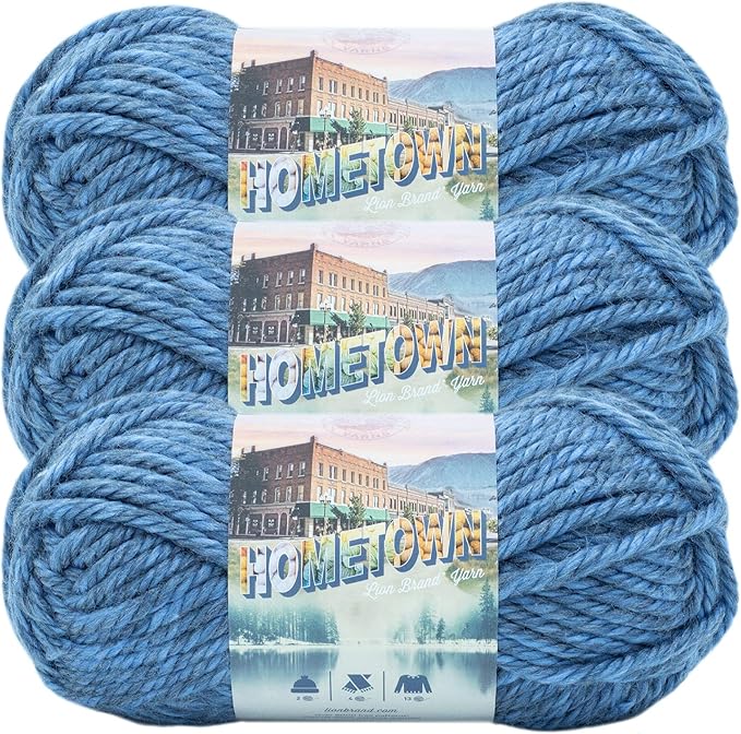 Lion Brand Yarn Hometown Yarn, Super-Bulky Yarn for Knitting, Crocheting, and Crafting, 3 Pack, Sleepy Hollow Spirit