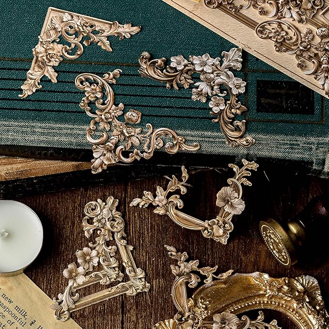 120 Scrapbook Embellishments Corner Frame for Scrapbooking Supplies，Flower Window Decorative Craft Paper Frame for Junk Journaling, Card Making kit, DIY Crafts Album Decor