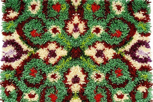 KitsMaster Latch Hook Kits for Adults, Crafts for Adults Women New Hobbies DIY Printed Canvas Rug for Home Decor Festival Gift 23.6''x15.8'' (Symmetrical Splendor)