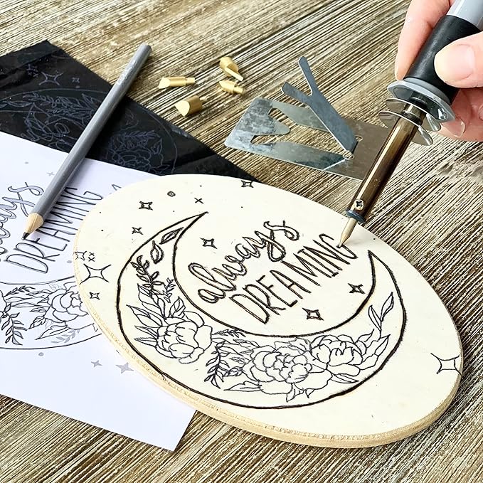 ArtSkills Wood Burning Kit for Beginners, Deluxe Pyrography Wood Engraving Art Set with Burner Pen, Stencils, Watercolor Paints, DIY Tools for Adults and Kids, 48 Pieces