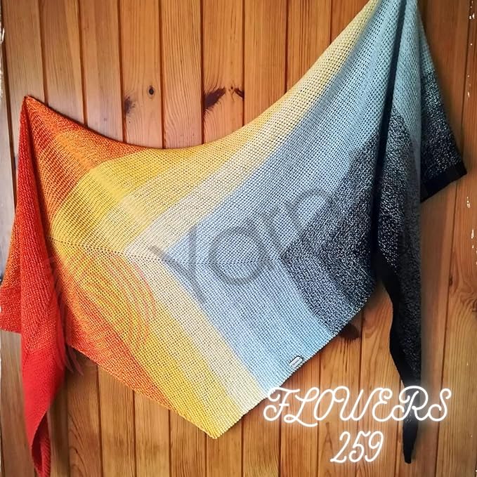 Yarn Art YarnArt Flowers Yarn 55% Cotton 45% Acrylic 250gr 1094yds Multicolor Cotton Yarn Rainbow Crochet Yarn Spring Summer - 1 Fine Sport Skein (259)