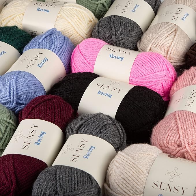 10 Skeins of Sensy Roving Yarn, 3.5 oz, 132 Yards, Gauge 5 Bulky (Quartz Pink)