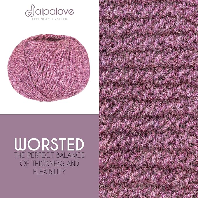 Worsted Set (6 x 1.75 oz) Super Soft Baby Alpaca Knitting Yarn Lila 656 Yards