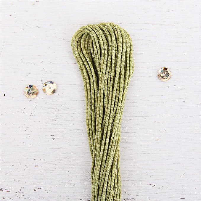 12 Skeins ThreadArt Premium Egyptian Long Fiber Cotton Embroidery Floss | Moss Green | 6 Strand Divisible Thread 8.75yds Each for Hand Embroidery, Friendship Bracelets, Cross Stitch and Crafts
