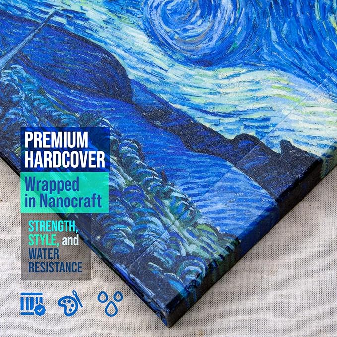 Watercolor Paper Pad — Magnetic Hardcover — 100% Cotton Watercolor Paper, Cold Press 200 GSM — 40 Sheets — Lay-Flat Watercolor Sketchbook — Art Supplies — KIROSKETCH (Starry Night 8,5x7,7 in)