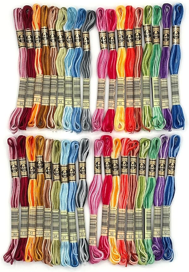 DMC Embroidery Floss Pack - Variegated - 8.7 Yards - 36 skeins