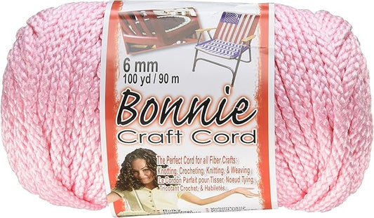 Bonnie Macrame Craft Cord 6mmX100yd, Pink