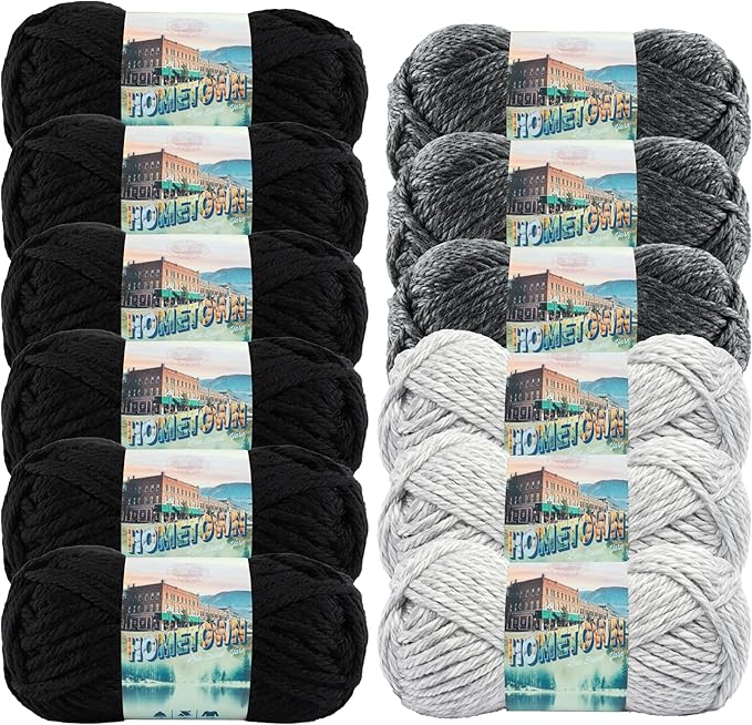 Lion Brand Yarn, Hometown Super Bulky Yarn, 50 Shades Pack, 12 Skeins