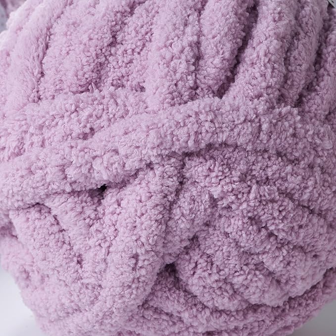 Crafted by Catherine Chunky Chenille Yarn - 2 Pack (10.5 oz / 300 g, 41 Yards Each Skein), Purple, Gauge 7 Jumbo