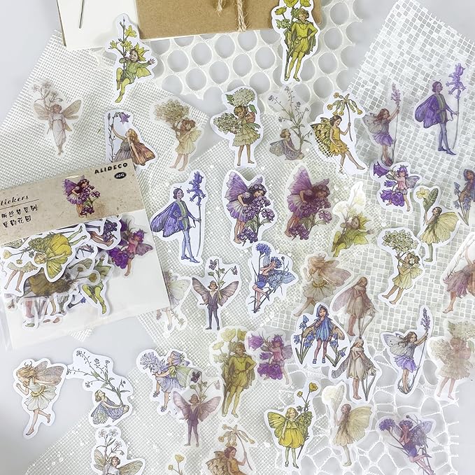 Alideco 80Pcs Vintage Victorian Tea Scrapbooking Stickers Scrapbook Paper Aesthetic Kawaii Girls Stickers for Journaling Assorted Phone Adult（ziyunhuayuan）
