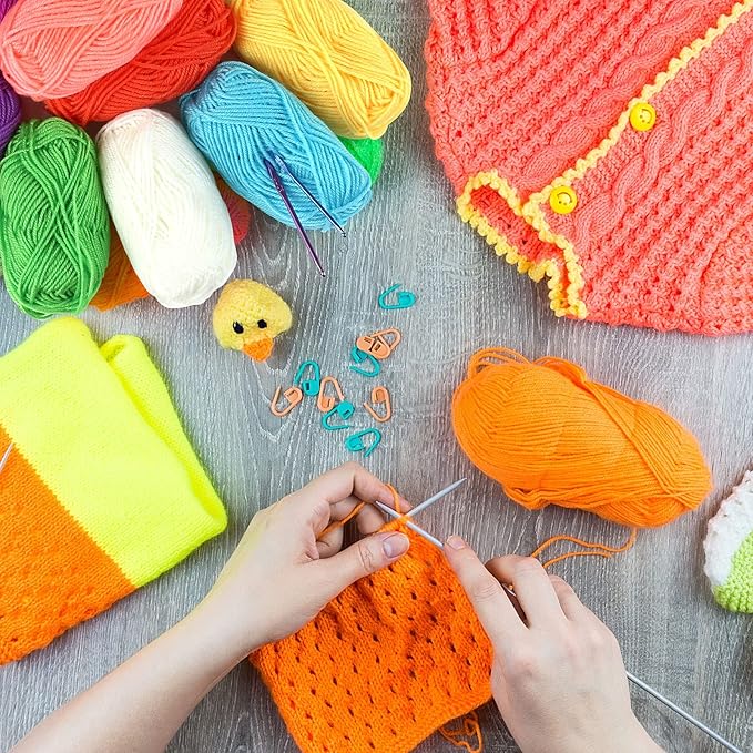 LIHAO 24 Acrylic Yarn Skeins for Knitting Mini Yarn Assorted Colors for Crochet Crafts DIY Gift — 100% Acrylic, 15g
