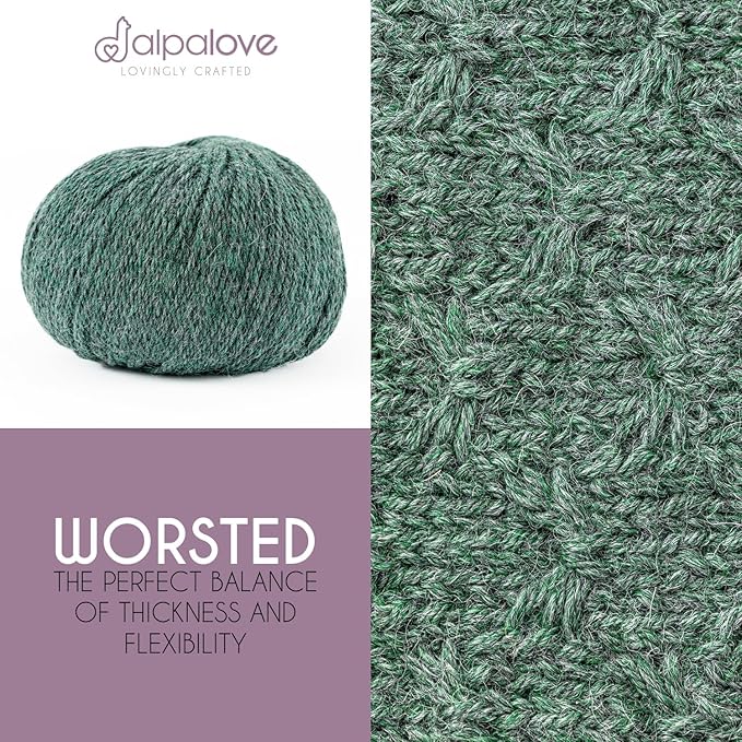 Worsted Set (6 x 1.75 oz) Super Soft Baby Alpaca Knitting Yarn Emerald 656 Yards