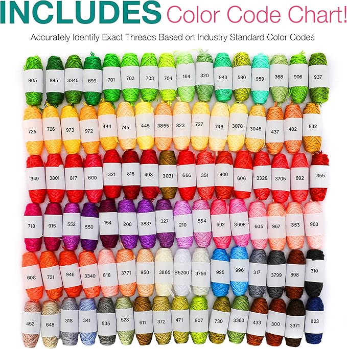 Friendship Bracelet String Kit - Cross Stitch Hand Embroidery Floss Set with Organizer Box for Beginners. Friendship Bracelet Kit for Adults. Bracelet String Box Supplies Coded Thread Patterns Needles