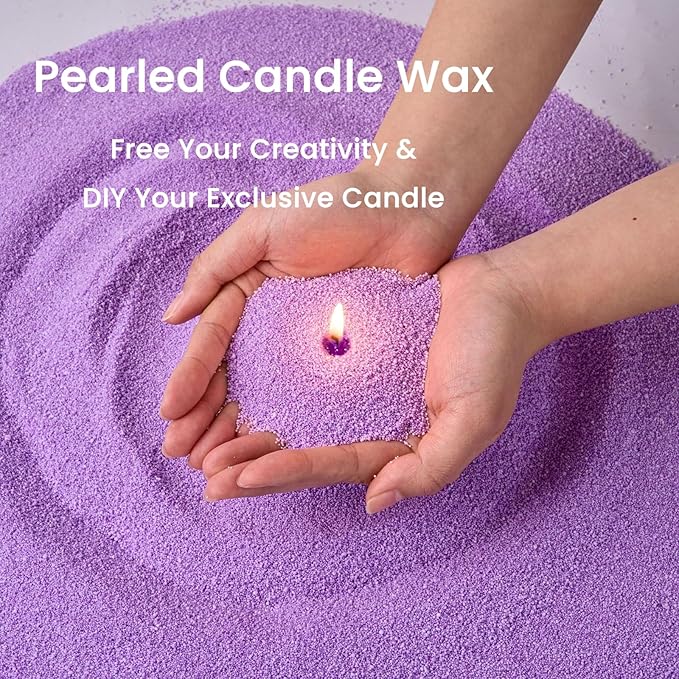 7-Color Pearled Candle Sand Set 12.35oz Colorful Sand Candle Wax with 50pcs Wicks & Candle Trays Refillable Unscented Candle Making Sand Wax for Home Décor, Handcraft and Gifting (7-Color Set B)