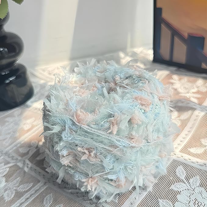 Hand Spun Art Yarn 6 Pack of 50g/Skein with Hand Blended Colorful Handmade for Jewelry Making, Junk Magazines Knitting Crafts Textile Decorative Tassels Card Making