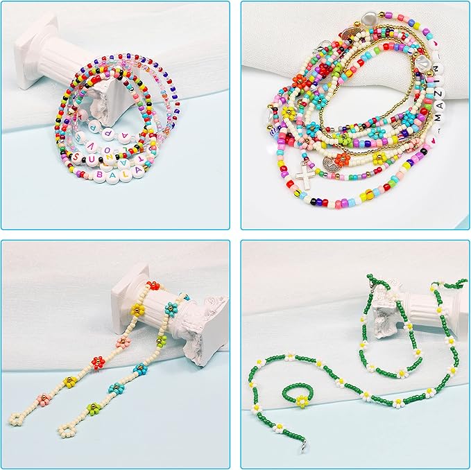 Bala&Fillic Size 3mm Seed Beads About 8400pcs in Box, 8/0 Glass Seed Beads for Making Bracelet Necklace Earring Jewelry (About 350pcs/Color, 24 Colors)