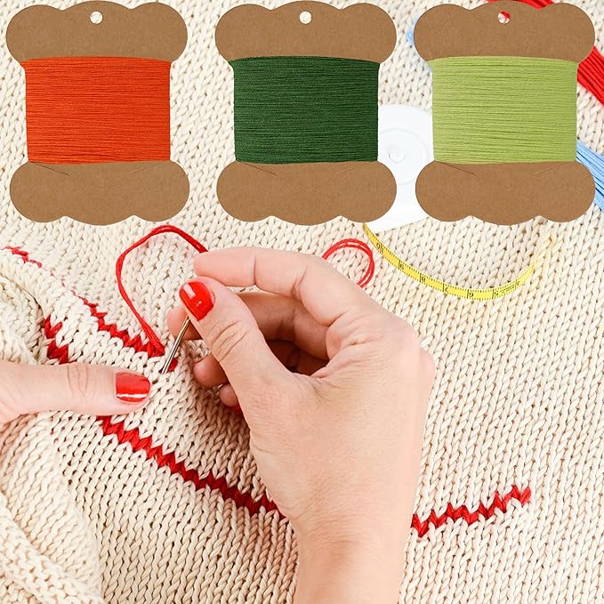 Wool Embroidery Thread 50m Each Spool X 20Pcs,Darning Wool Blend Thread for Embroidery, Hand Sewing DIY,Machine Sewing,42S/2 (Colour B)