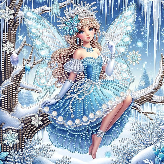 Diamond Art Painting Kits for Adults Butterfly Fairy Princess, 5D Special Shape Diamond Art Kits for Beginners, Crystal Rhinestones Diamond Art Painting for Home Wall Decoration Gift 12×12 inch