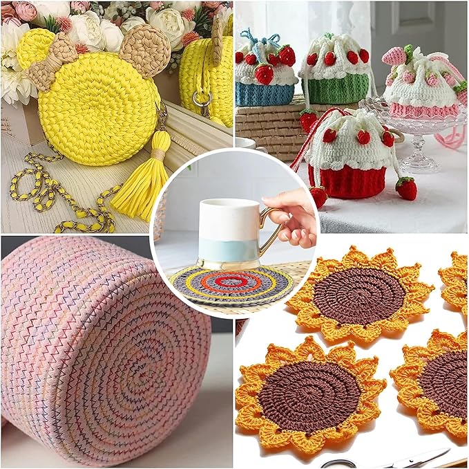 Allazone 58 PCS Mesh Plastic Canvas Sheets 5 Size Round Clear Plastic Canvas for DIY Crafts Embroidery Cross Stitch, Acrylic Yarn Crafting, Knit and Crochet Projects