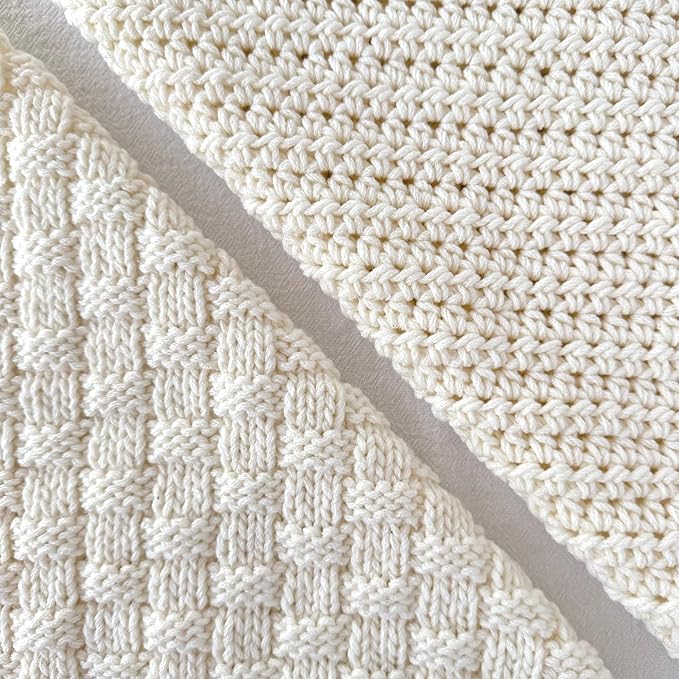 Cotton Bliss Soft Cotton Blend Yarn for Crocheting, 4-Pack (640Yds / 400G), Free Patterns, Beginners Friendly - #4 Medium Worsted Weight Yarn for Baby Blanket - White Chocolate