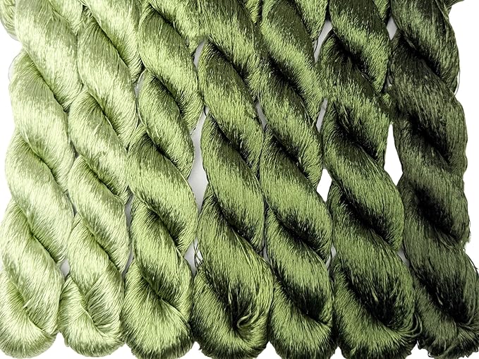 100% Nature Mulberry Handmade Embroidery Silk Thread Woven Jewelry Accessory Artificial Flowers Cross Stitch Floss DIY Sewing Kits 7 Gradient Colors 22m Each (15)