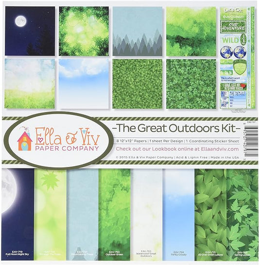 Reminisce EAV-797 The Great Outdoors Scrapbook Collection Kit, 12 x 12 Inch