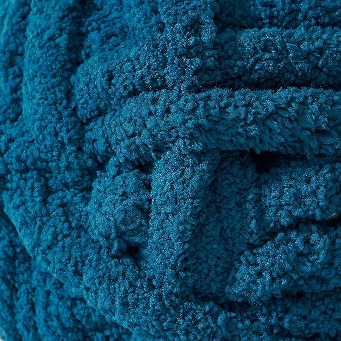 Crafted By Catherine Chunky Chenille Yarn - 2 Pack (8 oz / 227 g, 31.7 Yards Each Skein), Turquoise, Gauge 7 Jumbo