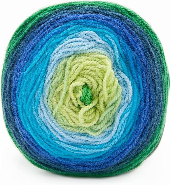 Lion Brand Yarn, Mandala DK Lightweight Yarn for Knitting, Crochet, and Crafts, Kraken, 1 Pack, Self-Striping Acrylic Fiber for Baby Blankets, Multicolor Shawls and Variegated Cardigans
