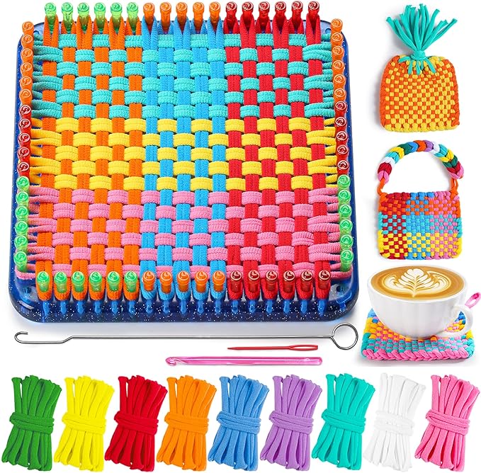 CCTVRTV Weaving Loom Kit Toys for Kids and Adults, Potholder Loops DIY Arts and Crafts for Boys and Girls Ages 5 6 7 8-12 13, Easy Potholder Loom Knitting Kits Gifts for Beginners, 252 Craft Loops
