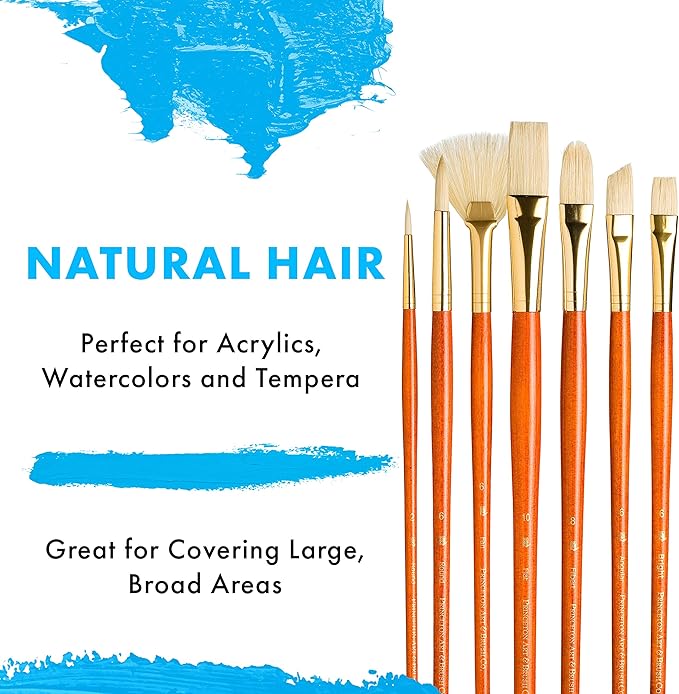 Princeton RealValue Brush Set, Natural, Orange Handle, 7 Piece, 1 Count