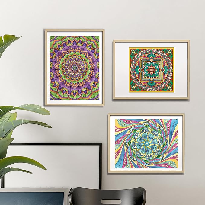 ColorIt Mandalas Volume IV Spiral Bound Adult Coloring Book with 50 Mandala Patterns for Relaxation and Stress Relief - Includes Perforated Pages, Thick Paper, Hardback Covers, and Blotter Page