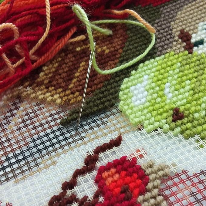 Gooseberry. Needlepoint Kit. Throw Pillow 16×16 Inches. Printed Tapestry Canvas, European Quality