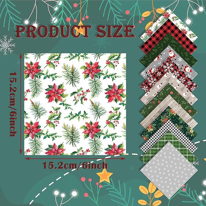 Christmas Pattern Scrapbook Paper, 6 Inch Card Production Supplies, 24 Sheets Single Sided Acid-Free Cardstock Greeting Card, Handmade Gift Journaling Craft Kits (C-style)